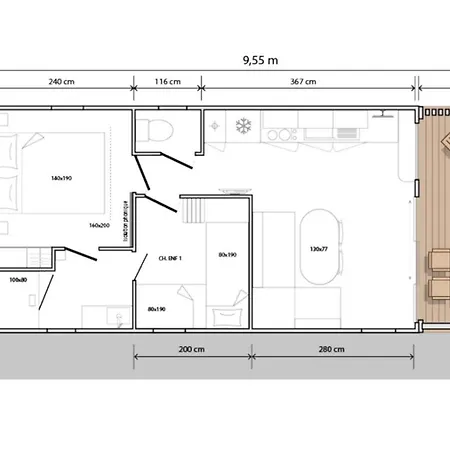 Chalet 4-persoons Tiny *
